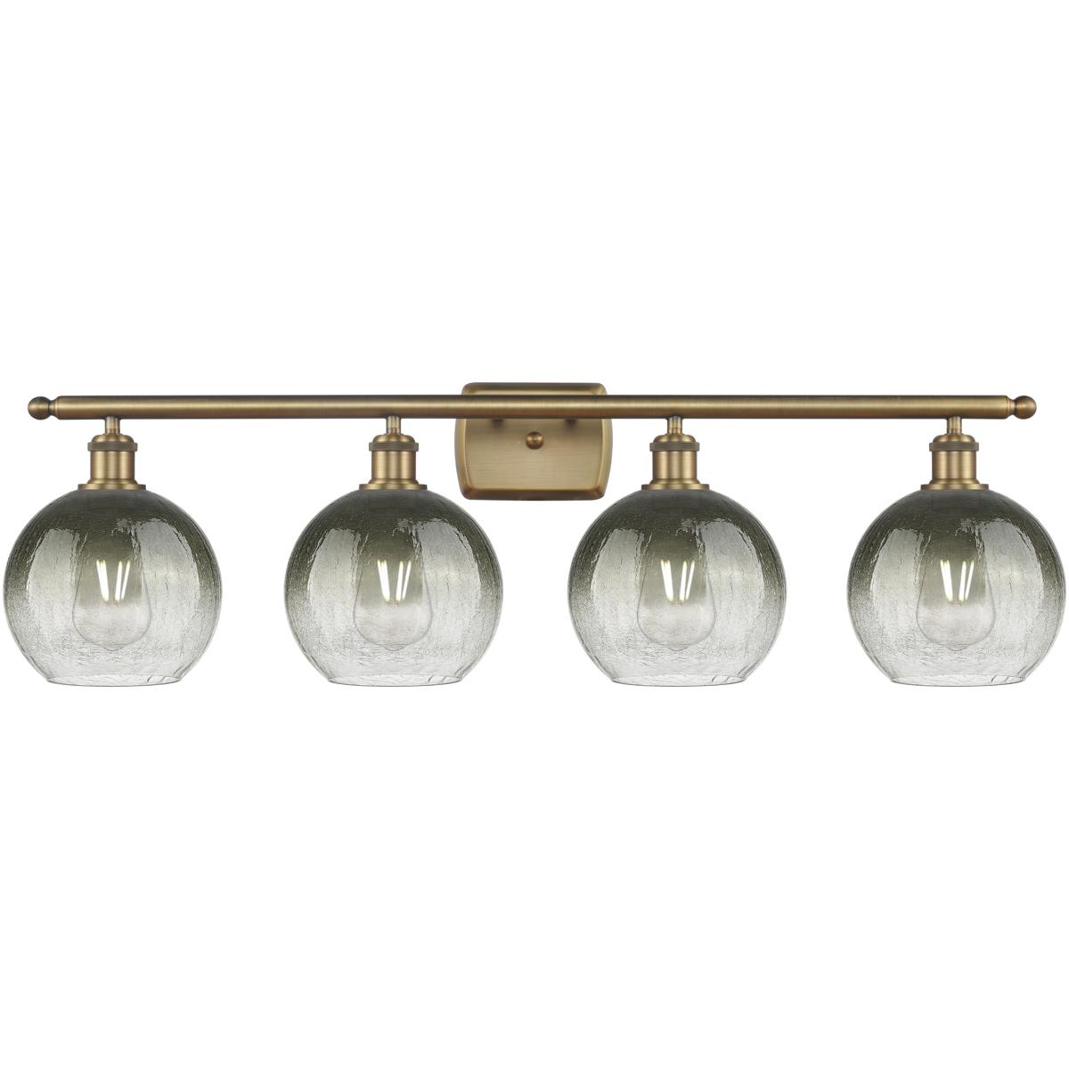 Innovations Lighting 516-4W-BB-G483-8SL Ballston Brookhaven Globe 4 Light 38 inch Brushed Brass Bath Vanity Light Wall Light in Slate Glass