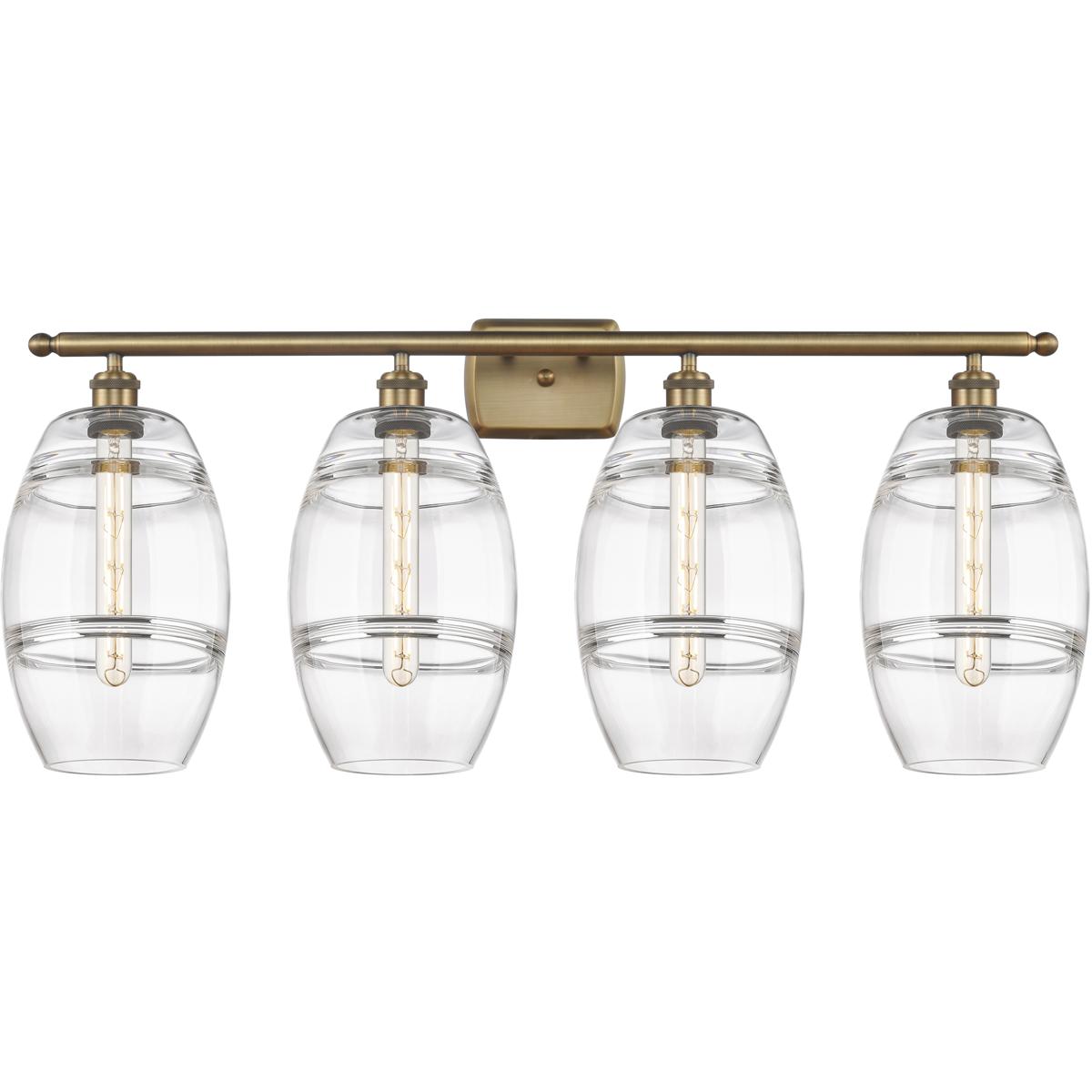 Innovations Lighting 516-4W-BB-G557-8CL Ballston Vaz 4 Light 38 inch Brushed Brass Bath Vanity Light Wall Light