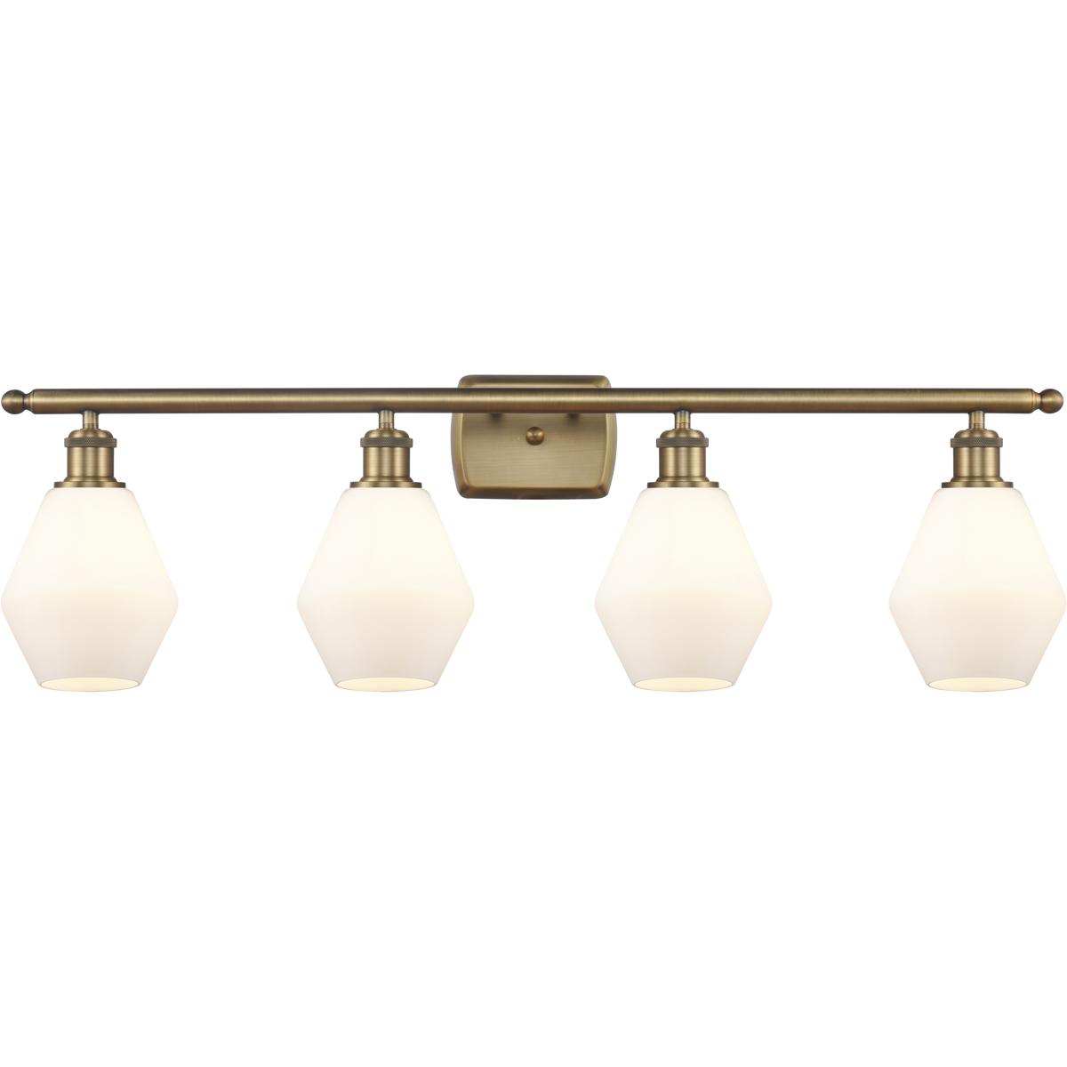 Innovations Lighting 516-4W-BB-G651-6 Ballston Cindyrella 4 Light 36 inch Brushed Brass Bath Vanity Light Wall Light in Incandescent, Matte White Glas