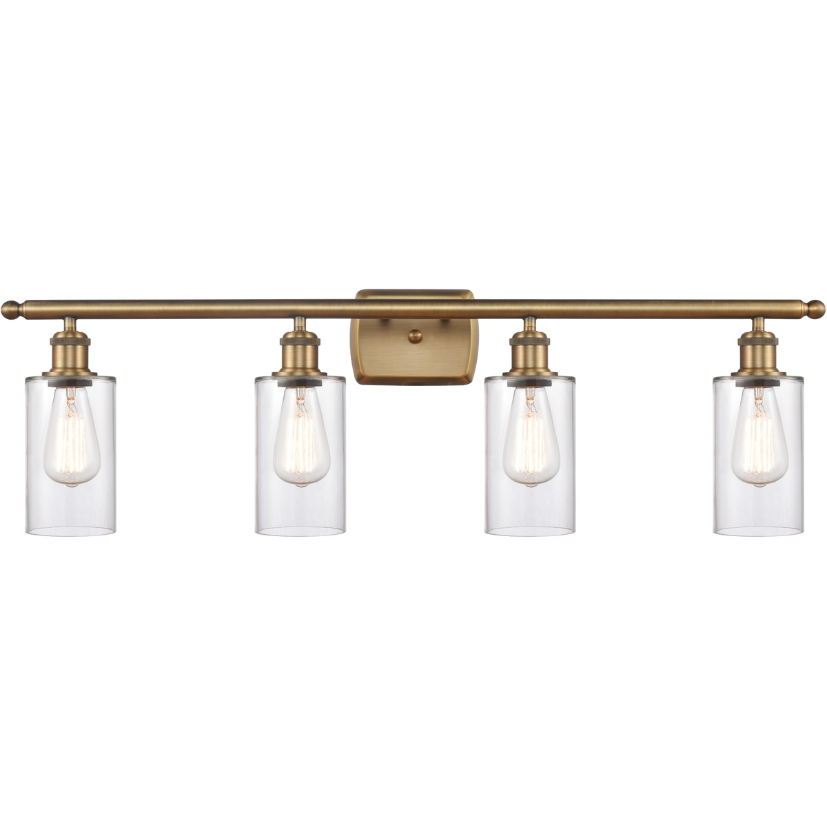 Innovations Lighting 516-4W-BB-G802-LED Ballston Clymer LED 36 inch Brushed Brass Bath Vanity Light Wall Light in Clear Glass, Ballston