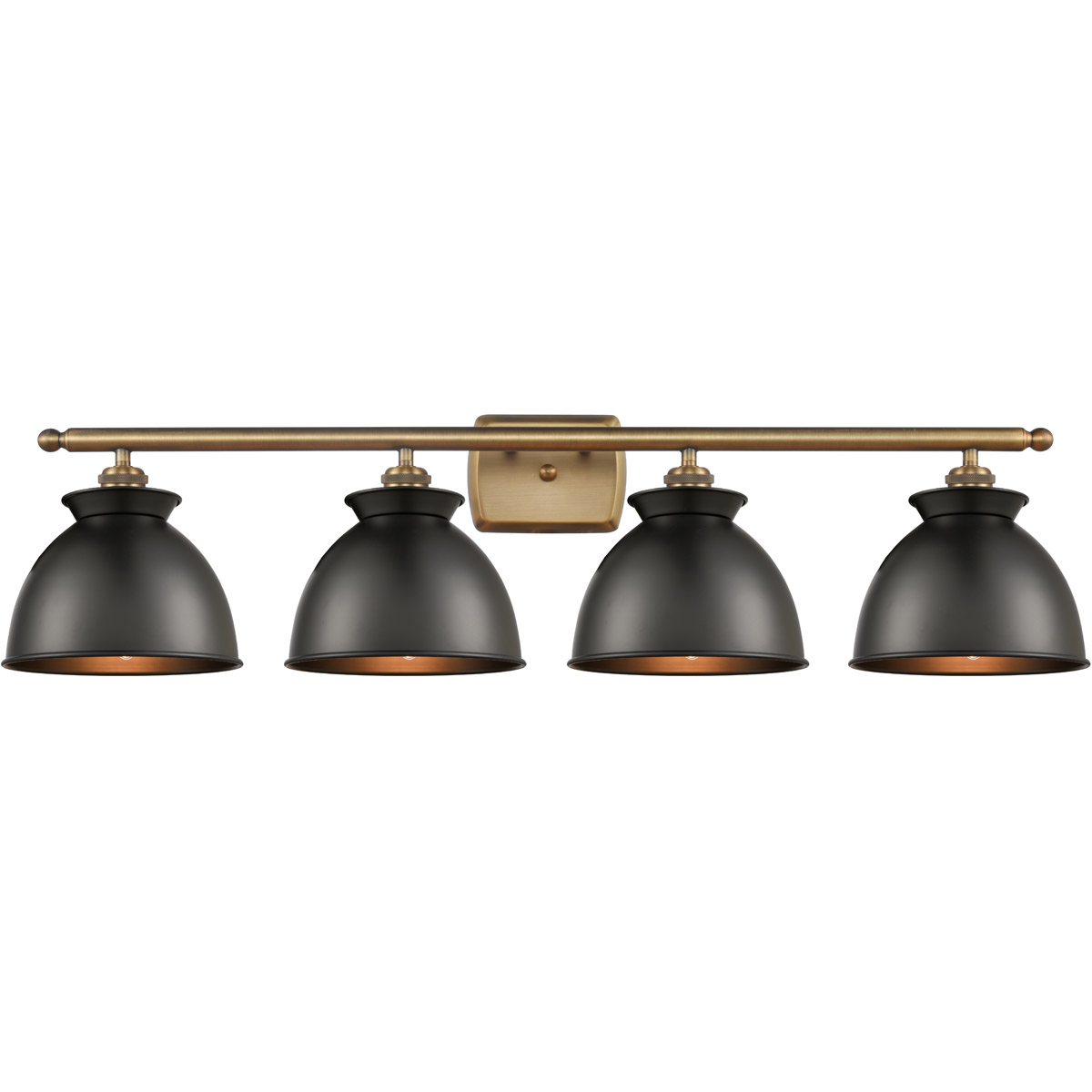 Innovations Lighting 516-4W-BB-M14-BK Ballston Adirondack 4 Light 38 inch Brushed Brass Bath Vanity Light Wall Light in Incandescent, Matte Black, Bal