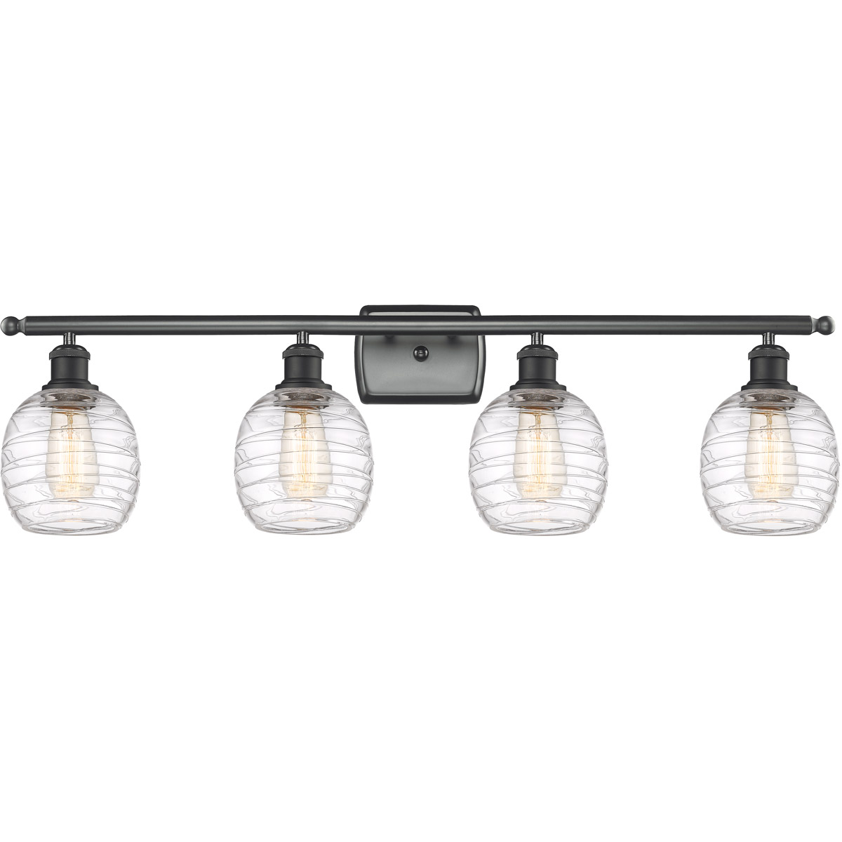 Innovations Lighting 516-4W-BK-G1013 Ballston Belfast 4 Light 36 inch Matte Black Bath Vanity Light Wall Light