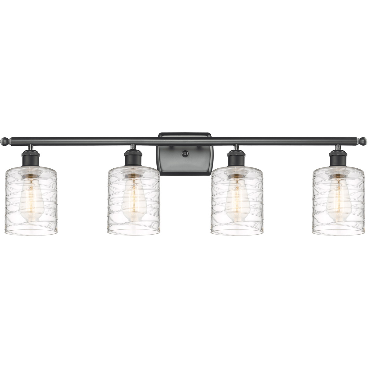 Innovations Lighting 516-4W-BK-G1113 Ballston Cobbleskill 4 Light 36 inch Matte Black Bath Vanity Light Wall Light