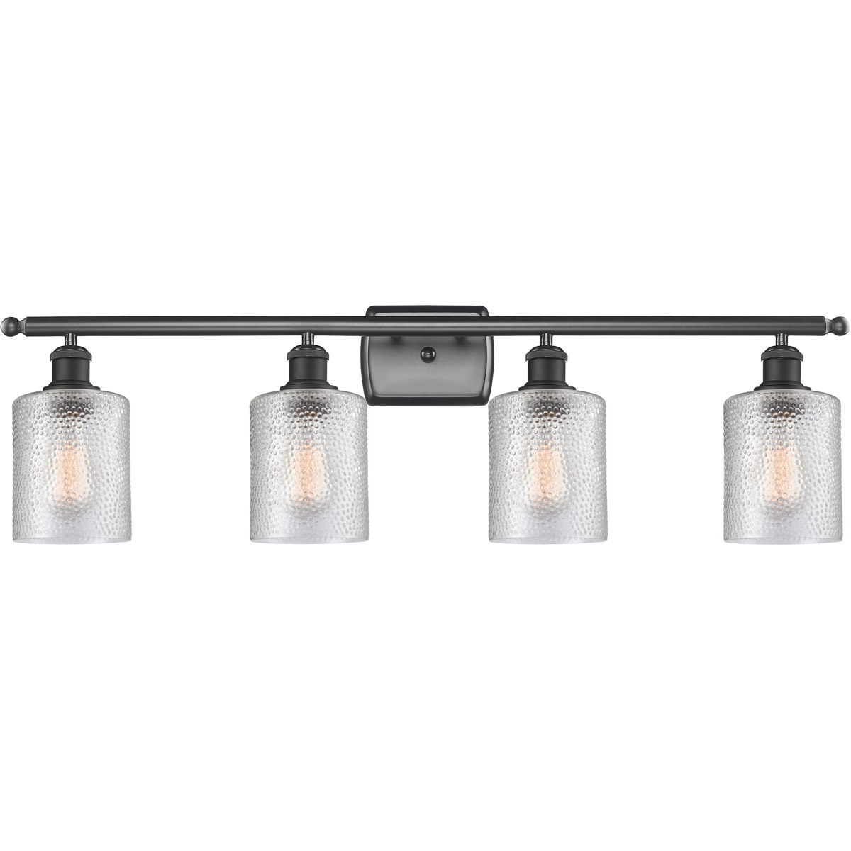 Innovations Lighting 516-4W-BK-G112-LED Ballston Cobbleskill LED 36 inch Matte Black Bath Vanity Light Wall Light in Clear Glass, Ballston