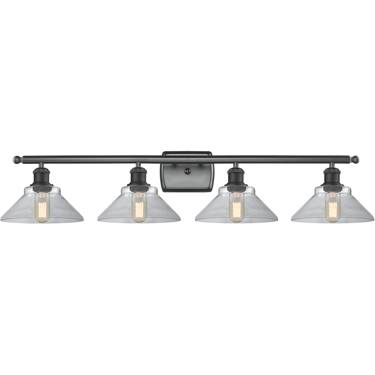 Innovations Lighting 516-4W-BK-G132-LED Ballston Orwell LED 36 inch Matte Black Bath Vanity Light Wall Light in Clear Glass, Ballston