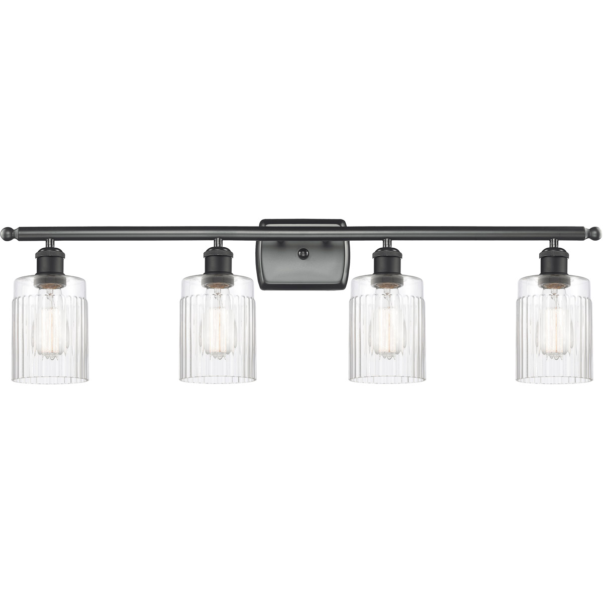 Innovations Lighting 516-4W-BK-G342-LED Ballston Hadley LED 36 inch Matte Black Bath Vanity Light Wall Light in Clear Glass, Ballston