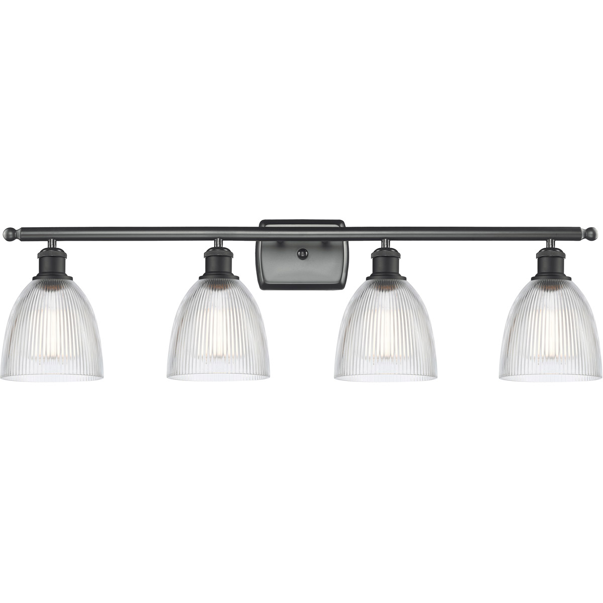 Innovations Lighting 516-4W-BK-G382-LED Ballston Castile LED 36 inch Matte Black Bath Vanity Light Wall Light in Clear Glass, Ballston