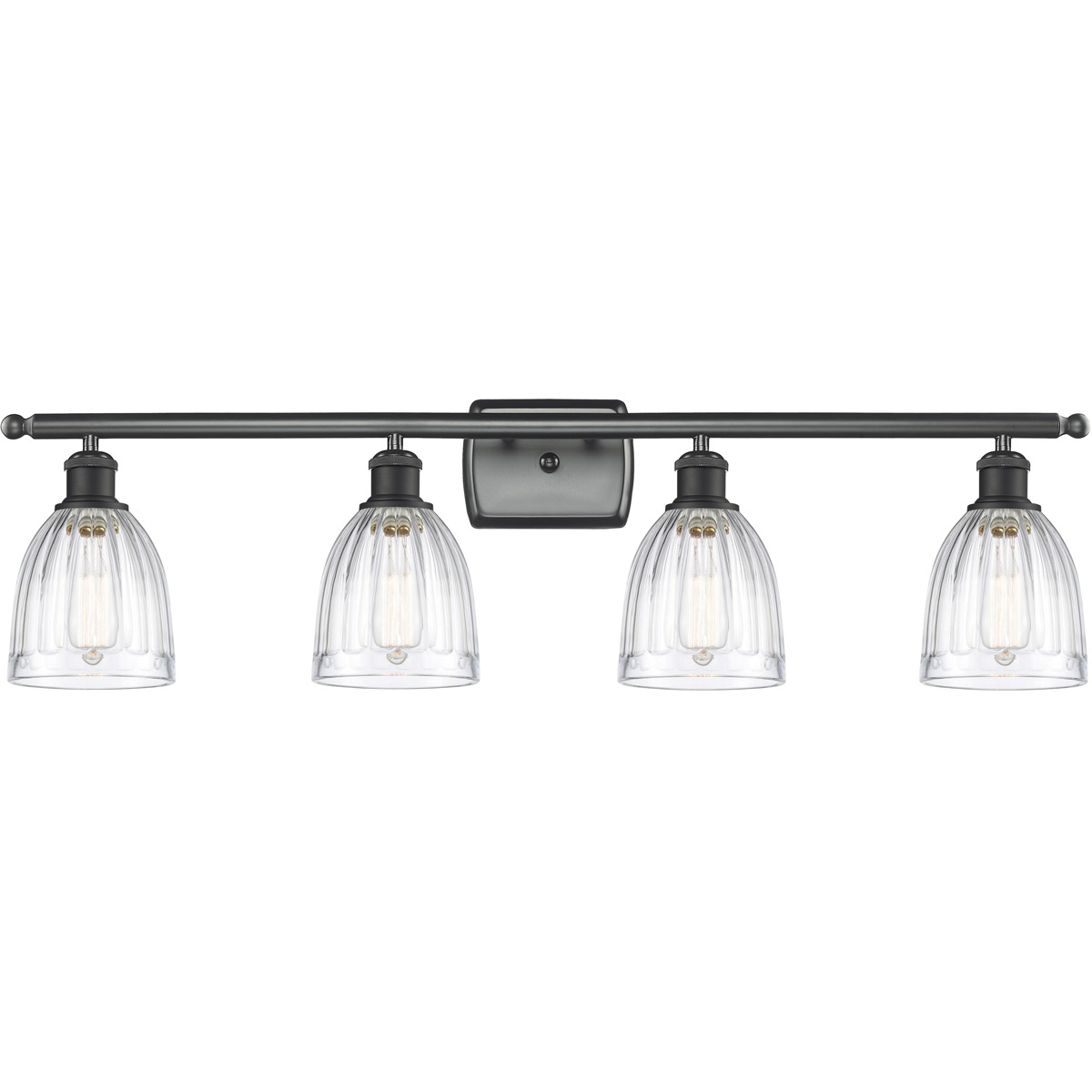Innovations Lighting 516-4W-BK-G442-LED Ballston Brookfield LED 36 inch Matte Black Bath Vanity Light Wall Light in Clear Glass, Ballston
