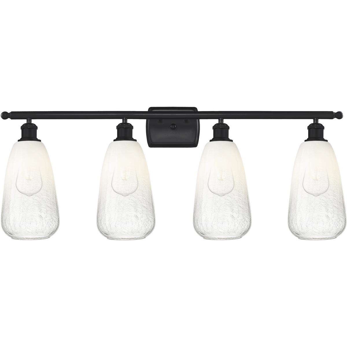 Innovations Lighting 516-4W-BK-G480-6OP Ballston Brookhaven Almond 4 Light 36 inch Matte Black Bath Vanity Light Wall Light in Opal Glass