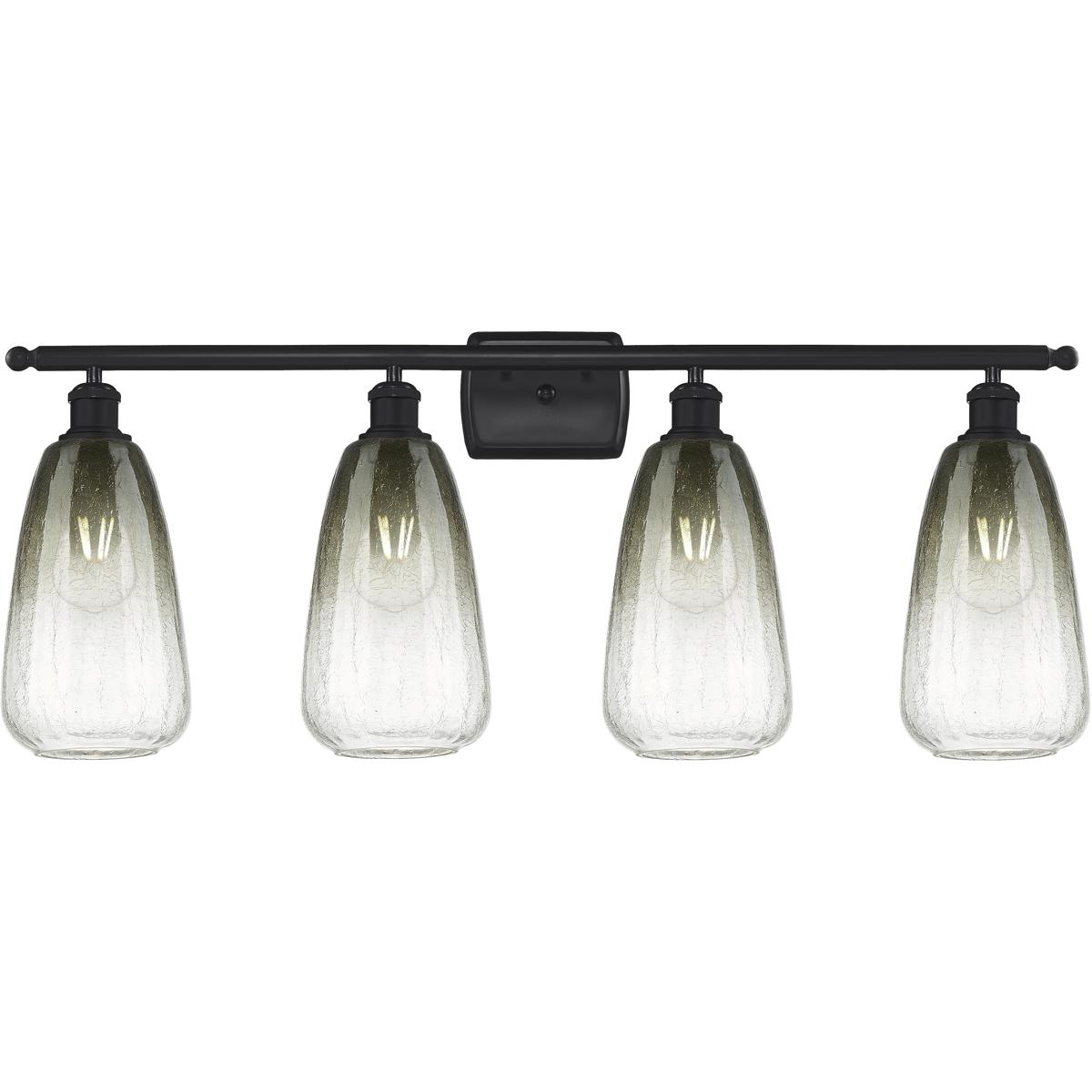 Innovations Lighting 516-4W-BK-G480-6SL Ballston Brookhaven Almond 4 Light 36 inch Matte Black Bath Vanity Light Wall Light in Slate Glass
