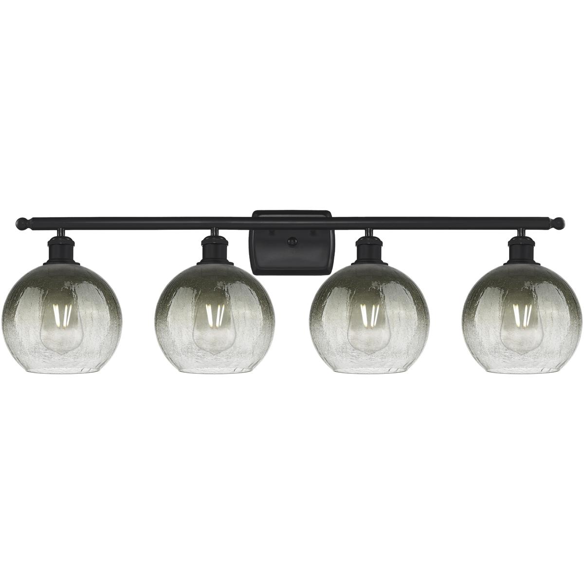 Innovations Lighting 516-4W-BK-G483-8SL Ballston Brookhaven Globe 4 Light 38 inch Matte Black Bath Vanity Light Wall Light in Slate Glass