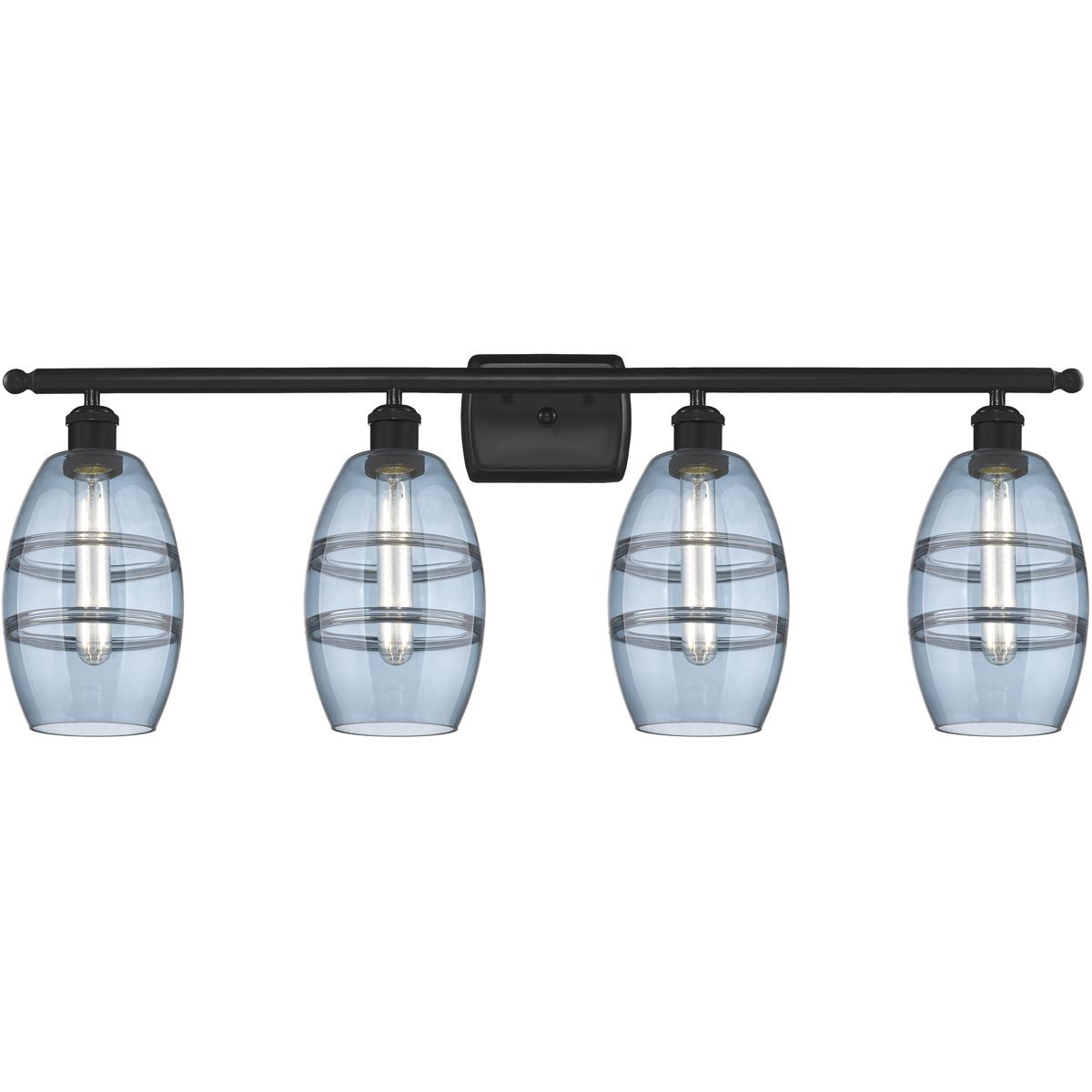 Innovations Lighting 516-4W-BK-G557-6BL Ballston Vaz 4 Light 35.88 inch Matte Black Bath Vanity Light Wall Light