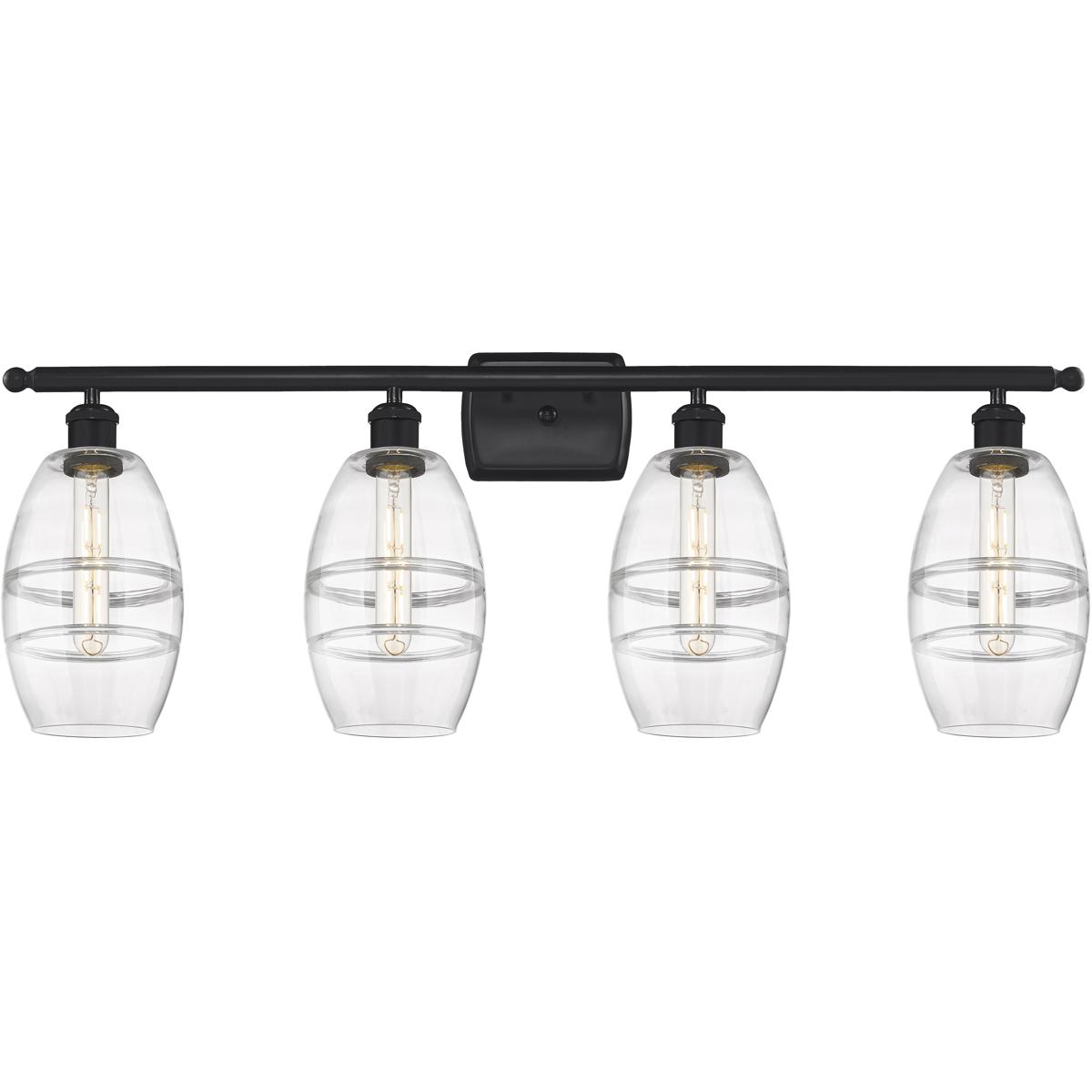 Innovations Lighting 516-4W-BK-G557-6CL Ballston Vaz 4 Light 35.88 inch Matte Black Bath Vanity Light Wall Light
