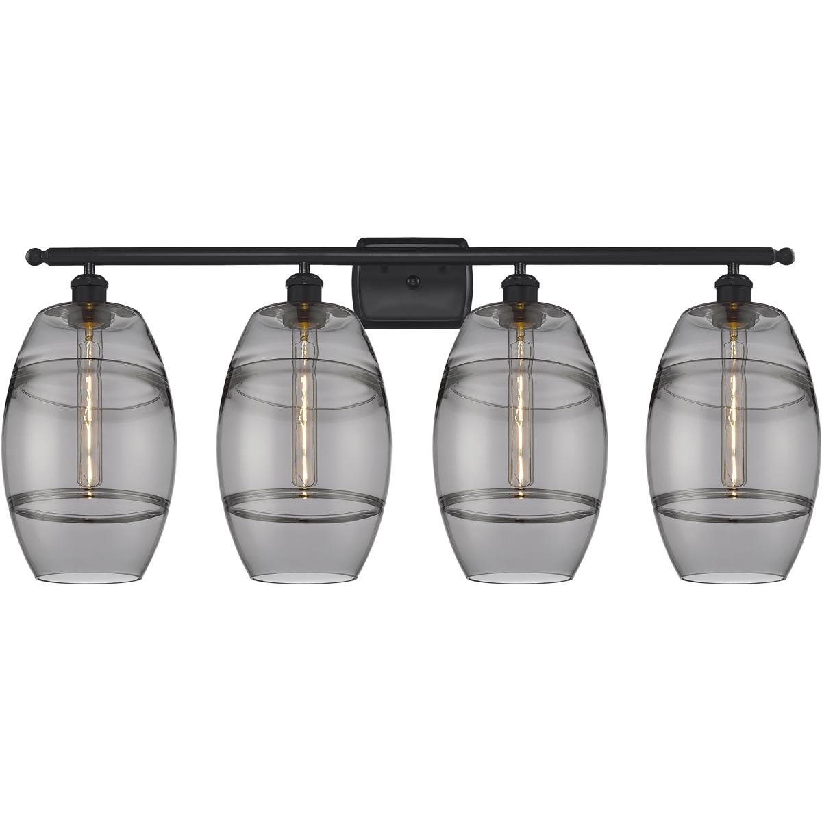 Innovations Lighting 516-4W-BK-G557-8SM Ballston Vaz 4 Light 38 inch Matte Black Bath Vanity Light Wall Light