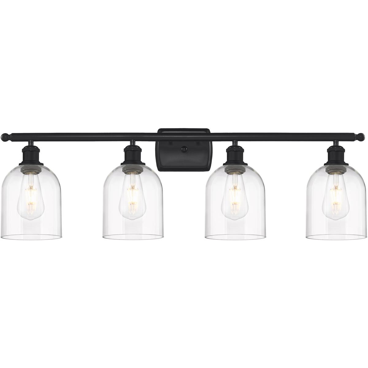 Innovations Lighting 516-4W-BK-G558-6CL Ballston Bella 4 Light 35.5 inch Matte Black Bath Vanity Light Wall Light