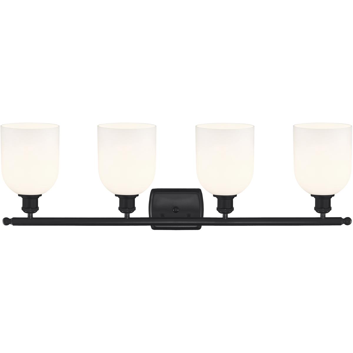 Innovations Lighting 516-4W-BK-G558-6GWH Ballston Bella 4 Light 35.5 inch Matte Black Bath Vanity Light Wall Light