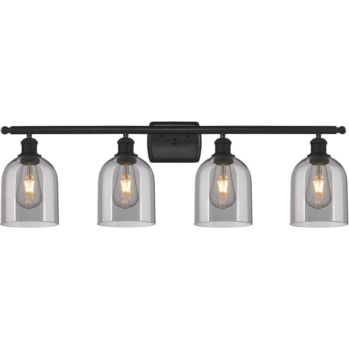Innovations Lighting 516-4W-BK-G558-6SM Ballston Bella 4 Light 35.5 inch Matte Black Bath Vanity Light Wall Light