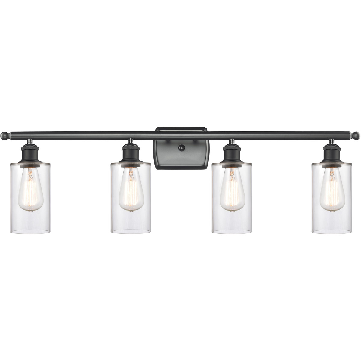 Innovations Lighting 516-4W-BK-G802-LED Ballston Clymer LED 36 inch Matte Black Bath Vanity Light Wall Light in Clear Glass, Ballston