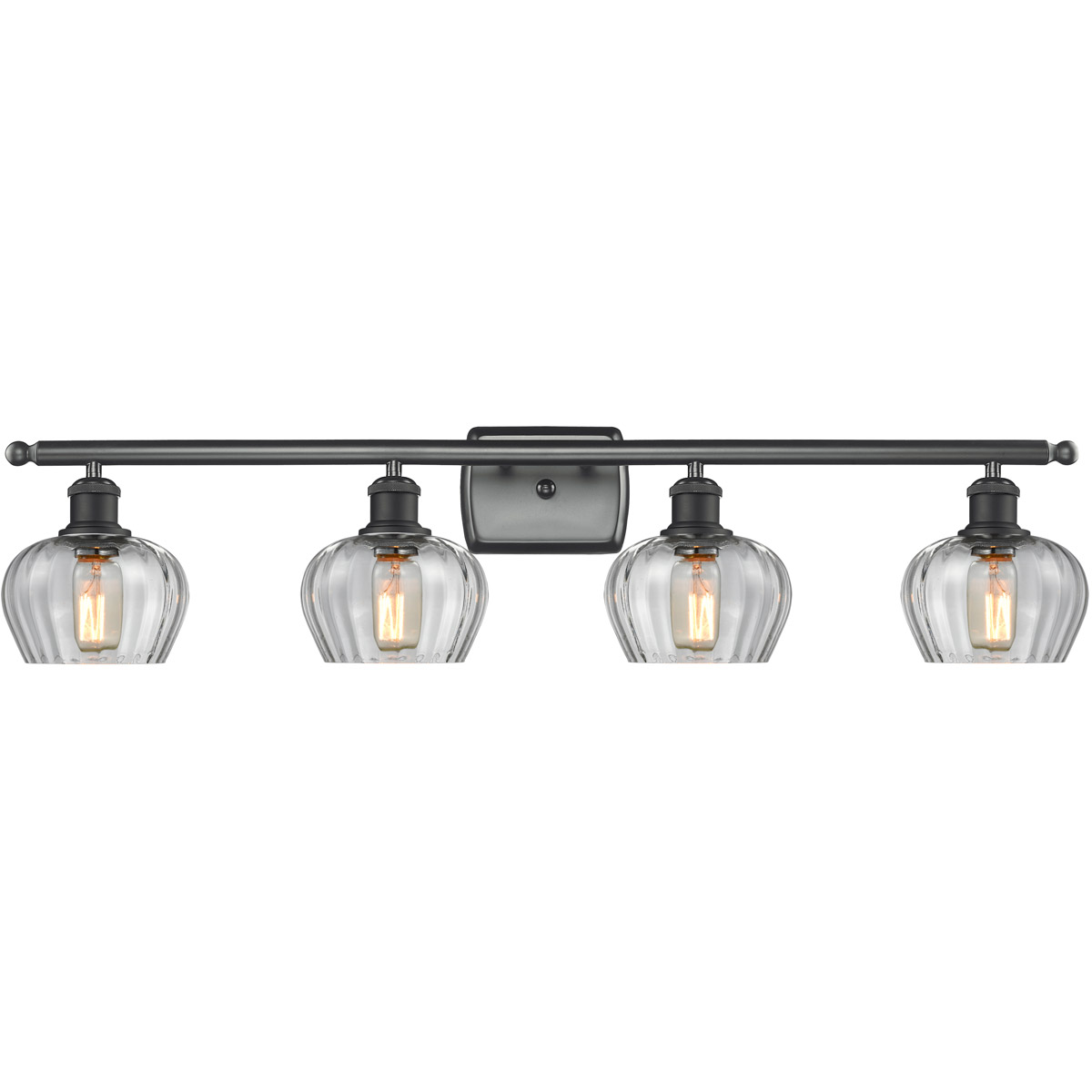 Innovations Lighting 516-4W-BK-G92-LED Ballston Fenton LED 36 inch Matte Black Bath Vanity Light Wall Light in Clear Glass, Ballston