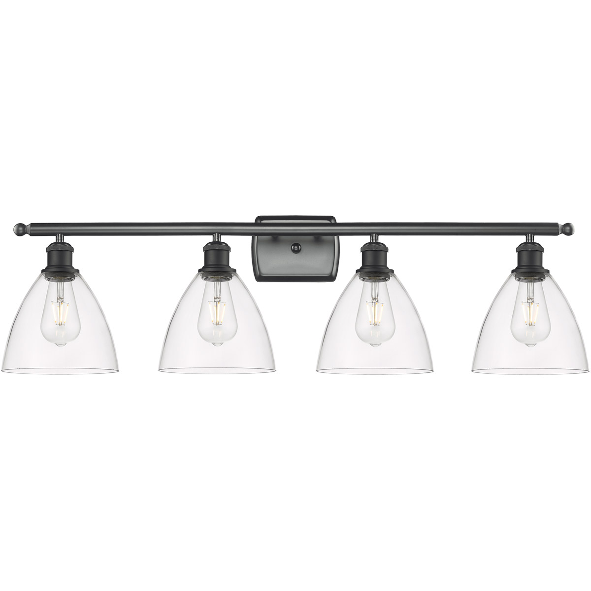 Innovations Lighting 516-4W-BK-GBD-752 Ballston Ballston Dome 4 Light 38 inch Matte Black Bath Vanity Light Wall Light in Clear Glass