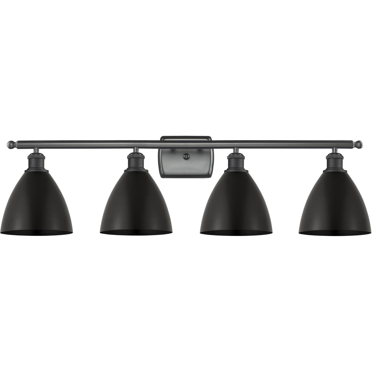 Innovations Lighting 516-4W-BK-MBD-75-BK Ballston Dome 4 Light 38 inch Matte Black Bath Vanity Light Wall Light
