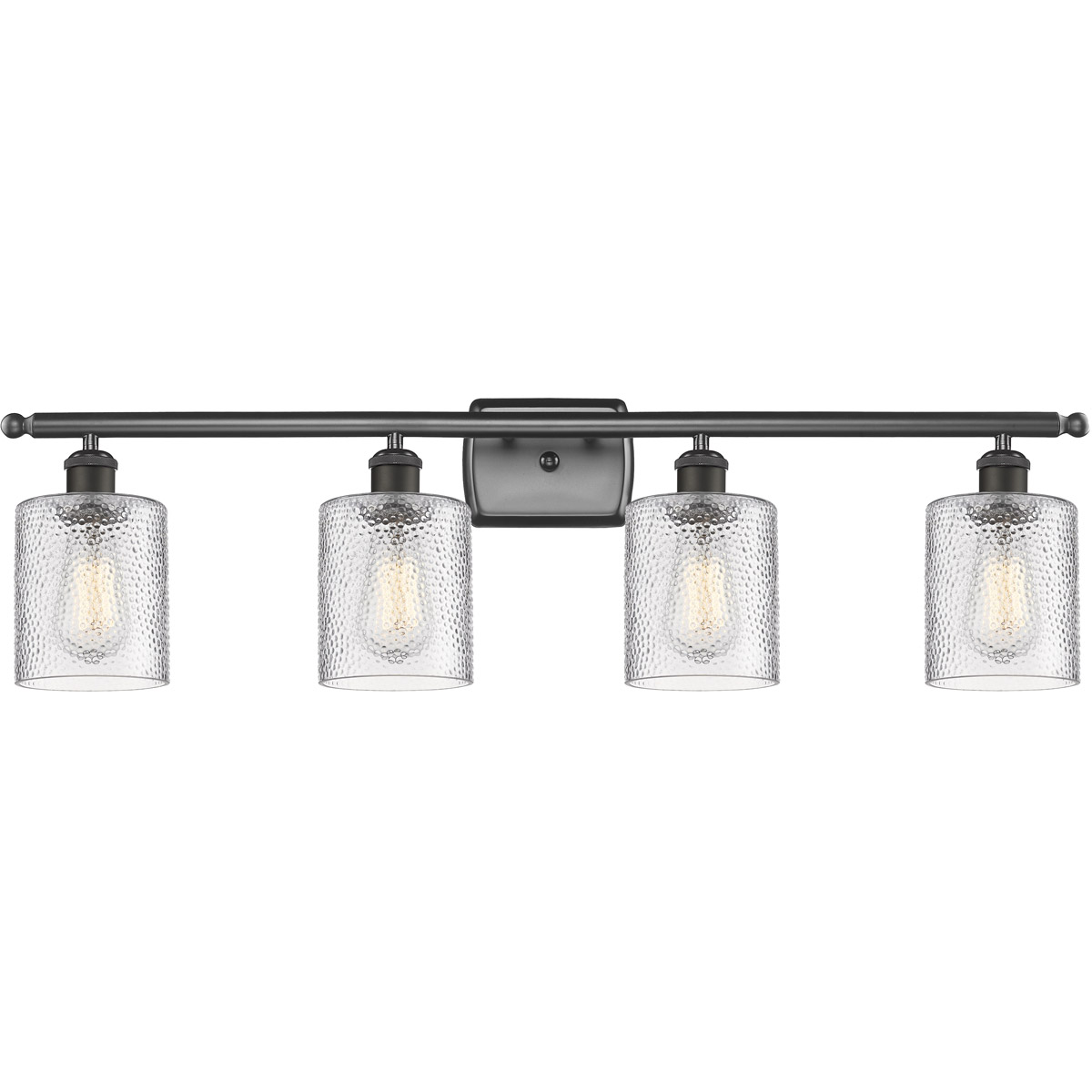 Innovations Lighting 516-4W-OB-G112-LED Ballston Cobbleskill LED 36 inch Oil Rubbed Bronze Bath Vanity Light Wall Light in Clear Glass, Ballston