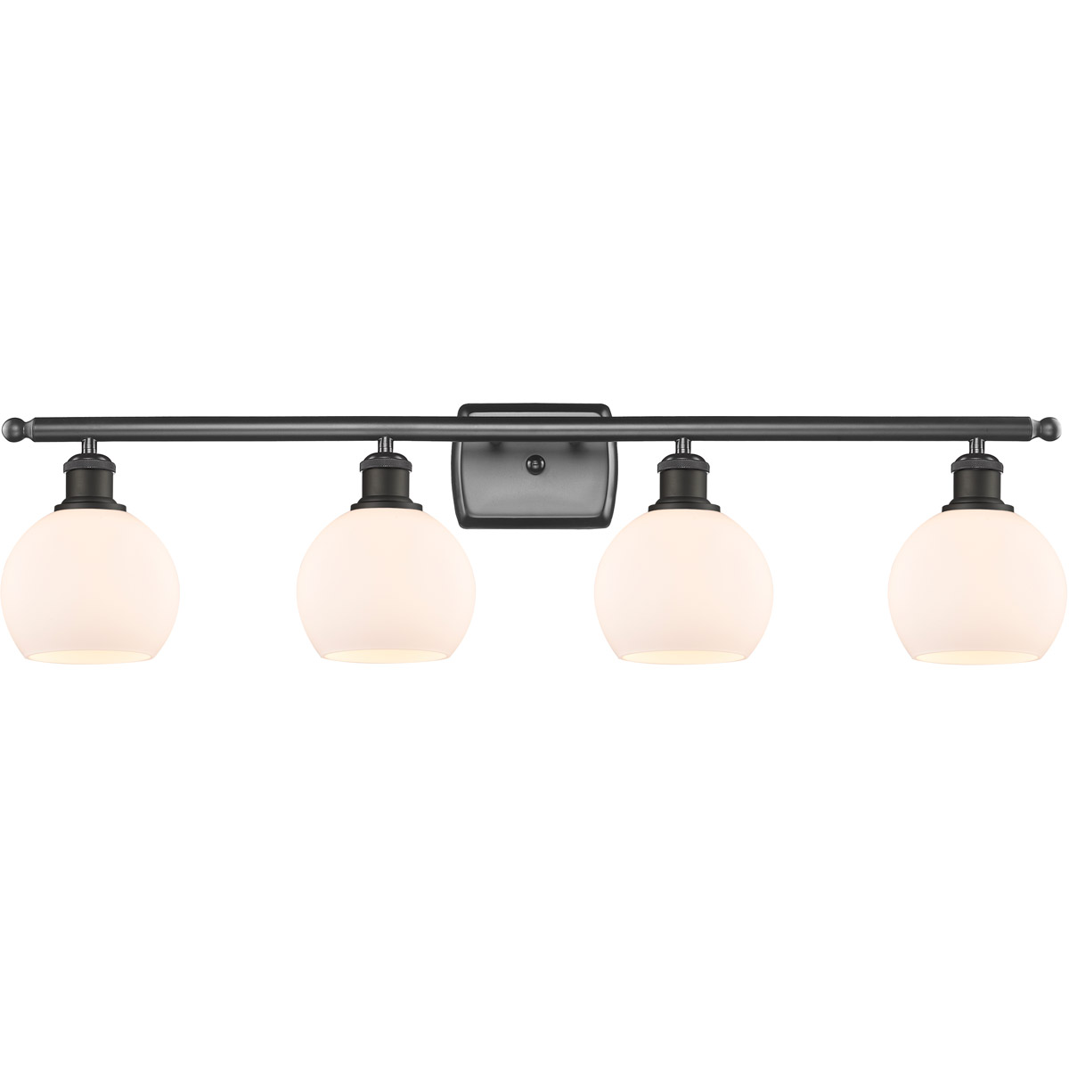 Innovations Lighting 516-4W-OB-G121-6 Ballston Athens 4 Light 36 inch Oil Rubbed Bronze Bath Vanity Light Wall Light in Matte White Glass