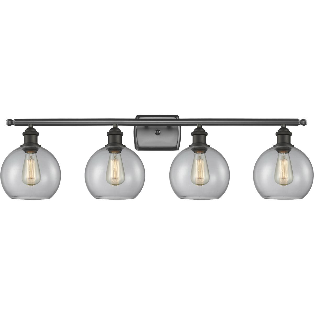 Innovations Lighting 516-4W-OB-G122-8-LED Ballston Athens LED 36 inch Oil Rubbed Bronze Bath Vanity Light Wall Light in Clear Glass