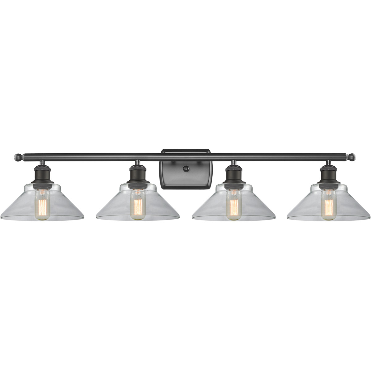 Innovations Lighting 516-4W-OB-G132-LED Ballston Orwell LED 36 inch Oil Rubbed Bronze Bath Vanity Light Wall Light in Clear Glass, Ballston