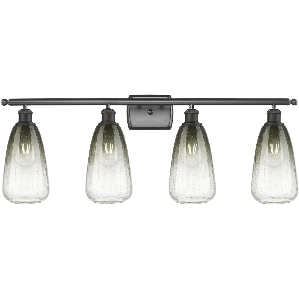 Innovations Lighting 516-4W-OB-G480-6SL Ballston Brookhaven Almond 4 Light 36 inch Oil Rubbed Bronze Bath Vanity Light Wall Light in Slate Glass