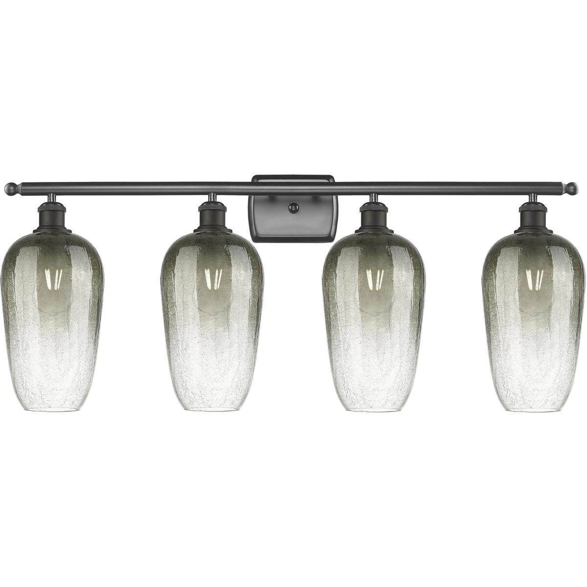 Innovations Lighting 516-4W-OB-G484-7SL Ballston Brookhaven Flute 4 Light 37 inch Oil Rubbed Bronze Bath Vanity Light Wall Light in Slate Glass