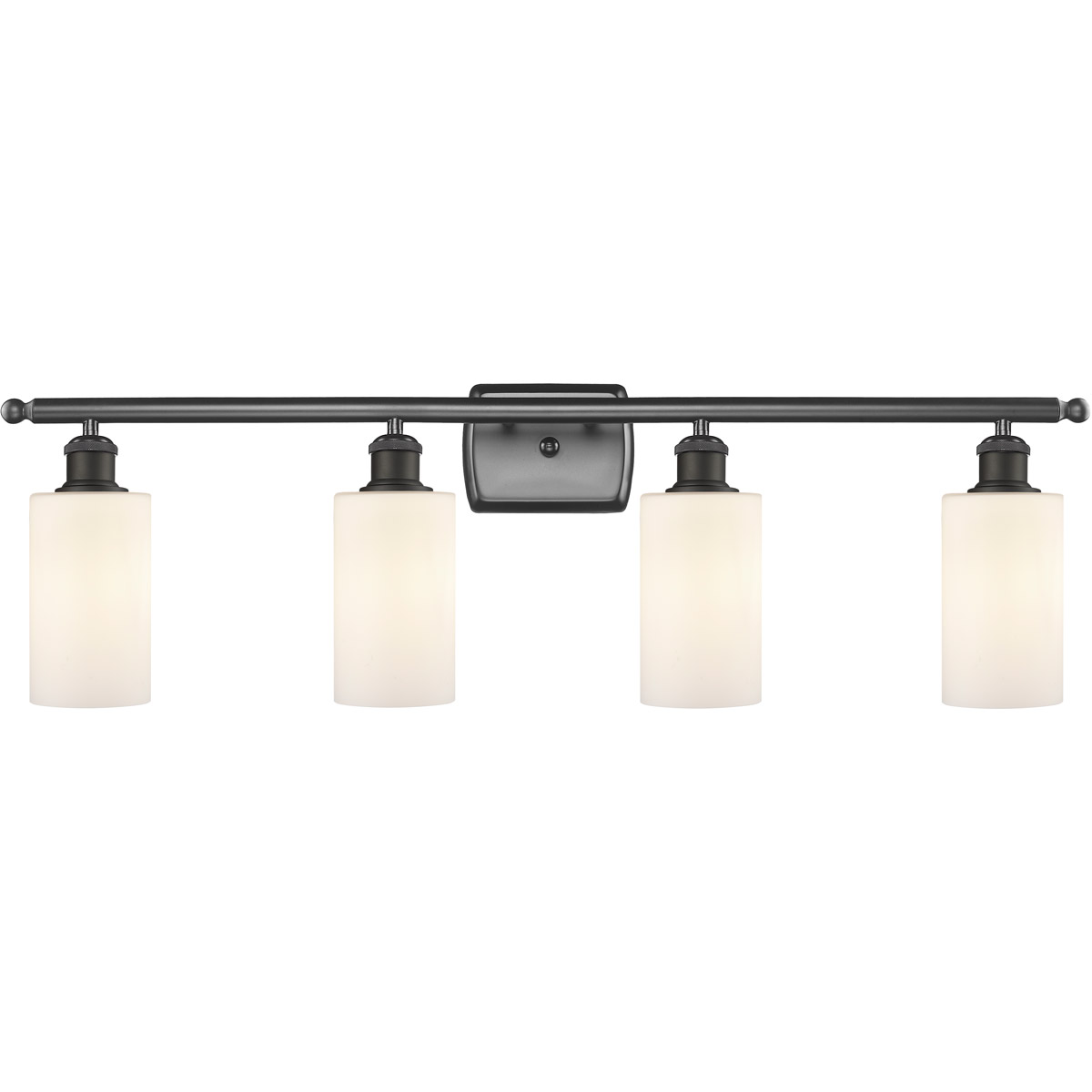Innovations Lighting 516-4W-OB-G801 Ballston Clymer 4 Light 36 inch Oil Rubbed Bronze Bath Vanity Light Wall Light in Matte White Glass, Ballston