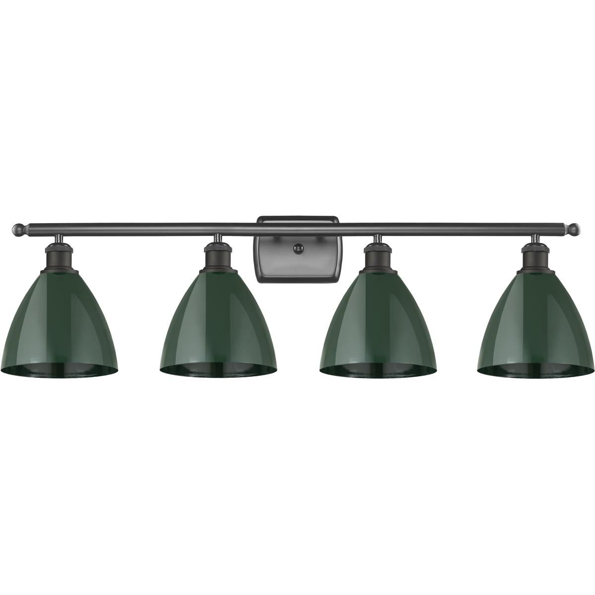 Innovations Lighting 516-4W-OB-MBD-75-GR Ballston Plymouth Dome 4 Light 38 inch Oil Rubbed Bronze Bath Vanity Light Wall Light in Matte Green