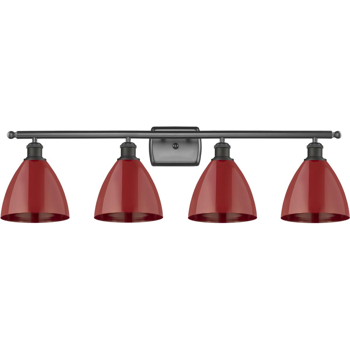 Innovations Lighting 516-4W-OB-MBD-75-RD Ballston Plymouth Dome 4 Light 38 inch Oil Rubbed Bronze Bath Vanity Light Wall Light in Matte Red