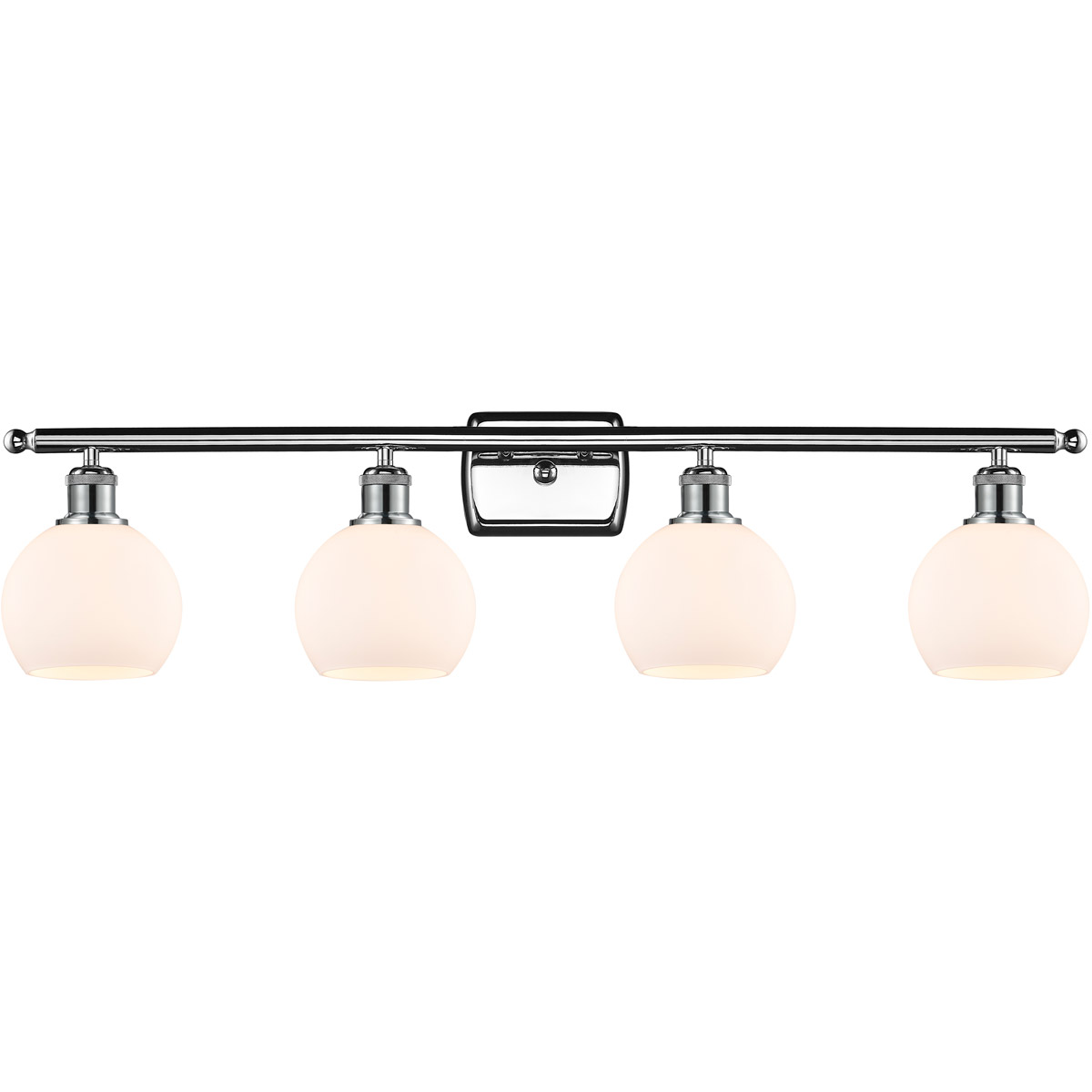 Innovations Lighting 516-4W-PC-G121-6 Ballston Athens 4 Light 36 inch Polished Chrome Bath Vanity Light Wall Light in Matte White Glass