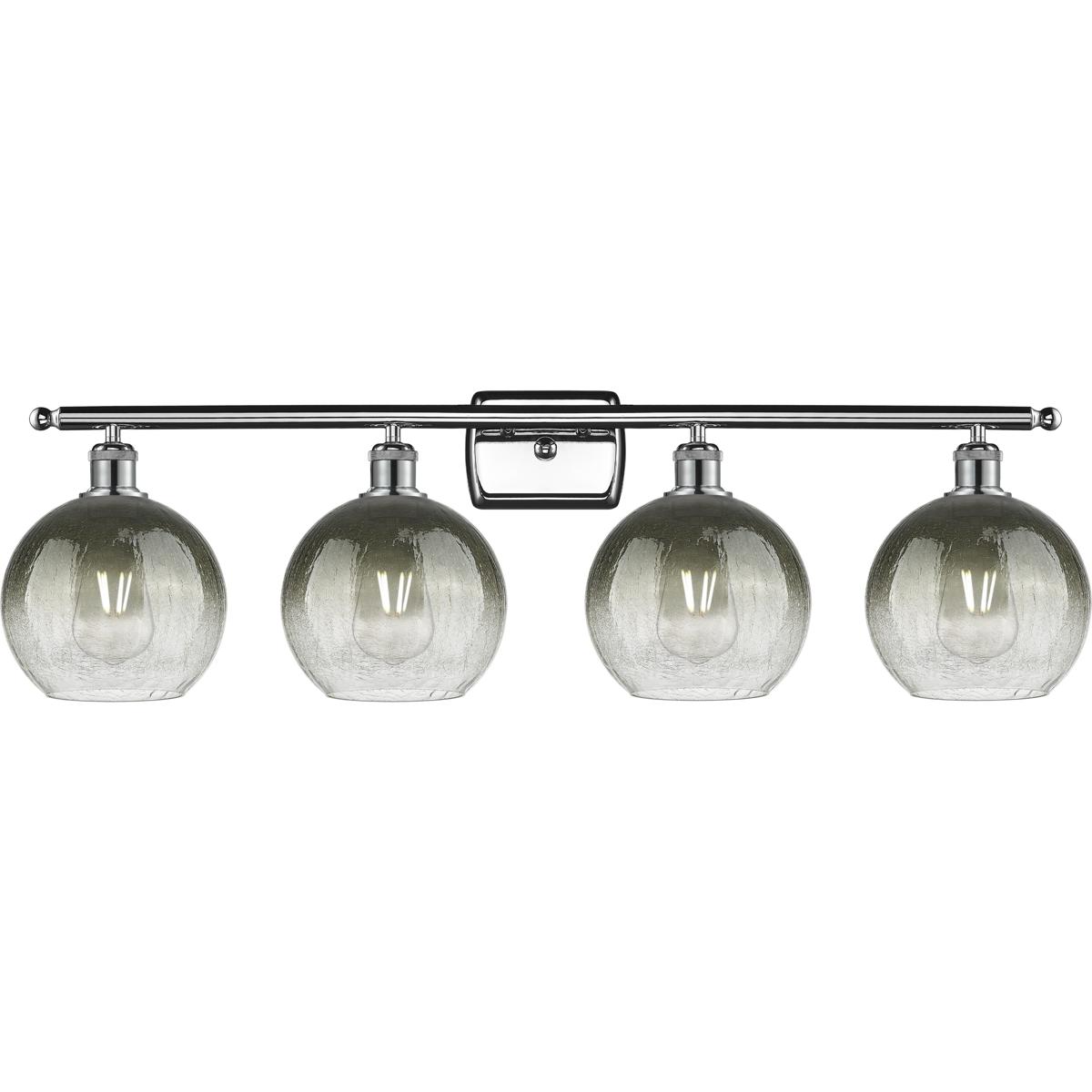 Innovations Lighting 516-4W-PC-G483-8SL Ballston Brookhaven Globe 4 Light 38 inch Polished Chrome Bath Vanity Light Wall Light in Slate Glass