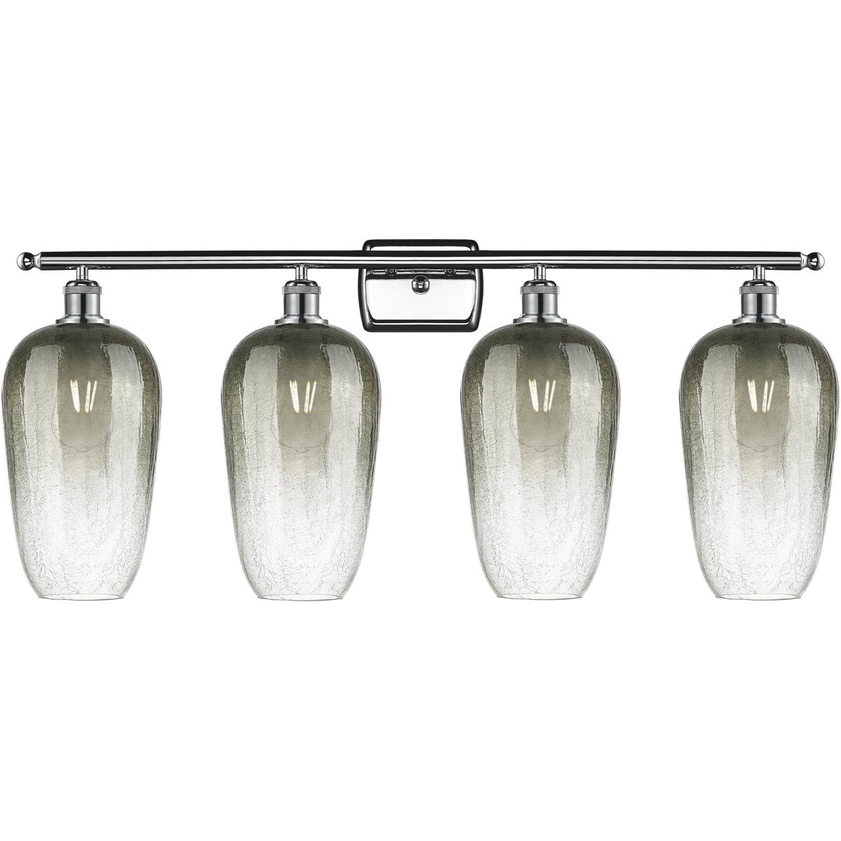 Innovations Lighting 516-4W-PC-G484-7SL Ballston Brookhaven Flute 4 Light 37 inch Polished Chrome Bath Vanity Light Wall Light in Slate Glass
