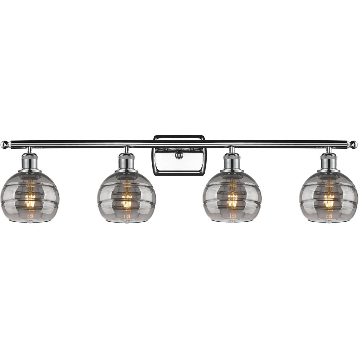 Innovations Lighting 516-4W-PC-G556-6SM Ballston Rochester 4 Light 35.88 inch Polished Chrome Bath Vanity Light Wall Light