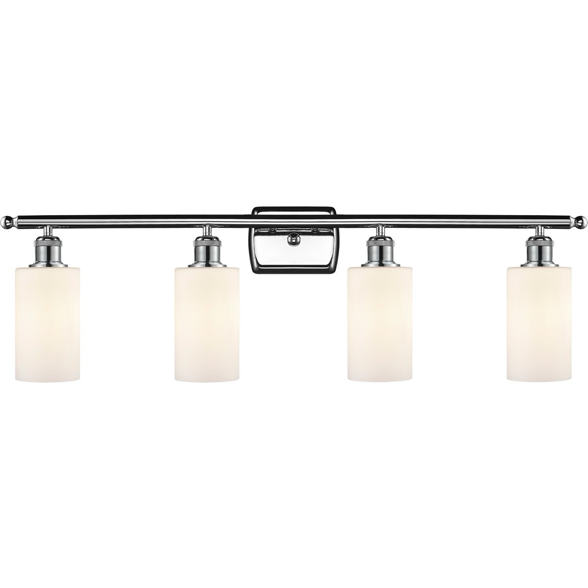 Innovations Lighting 516-4W-PC-G801 Ballston Clymer 4 Light 36 inch Polished Chrome Bath Vanity Light Wall Light in Matte White Glass, Ballston