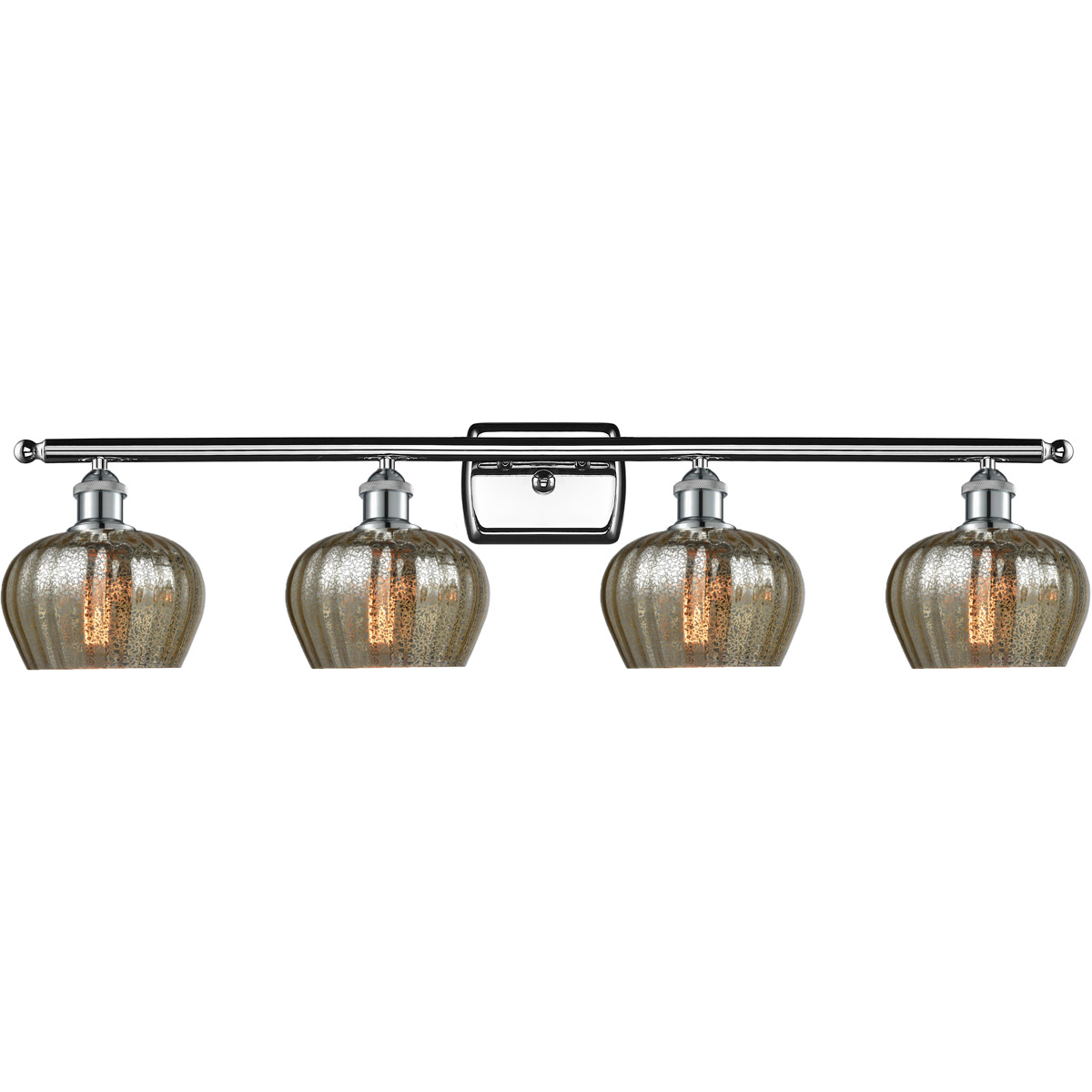 Innovations Lighting 516-4W-PC-G96 Ballston Fenton 4 Light 36 inch Polished Chrome Bath Vanity Light Wall Light in Mercury Glass, Ballston
