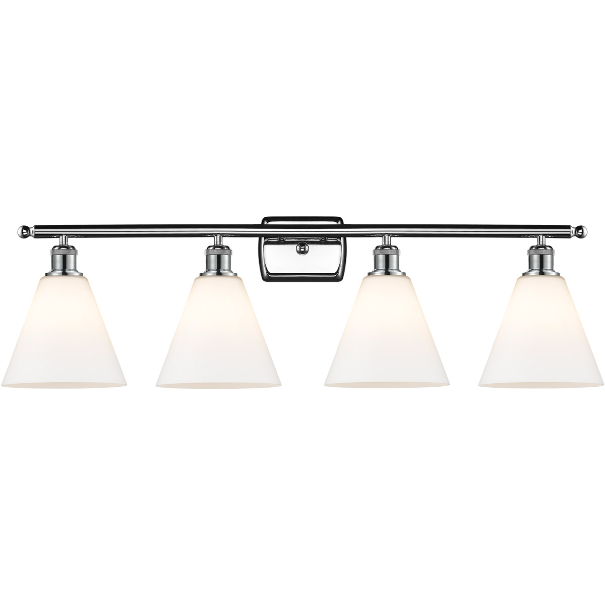 Innovations Lighting 516-4W-PC-GBC-81 Ballston Ballston Cone 4 Light 38 inch Polished Chrome Bath Vanity Light Wall Light in Matte White Glass