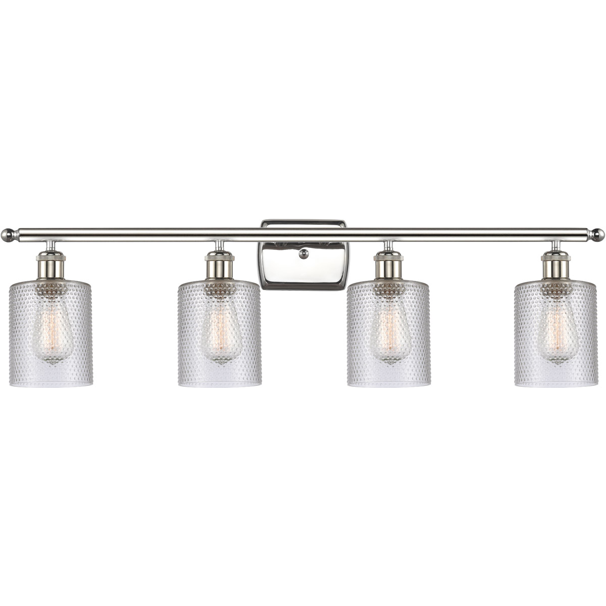 Innovations Lighting 516-4W-PN-G112-LED Ballston Cobbleskill LED 36 inch Polished Nickel Bath Vanity Light Wall Light in Clear Glass, Ballston