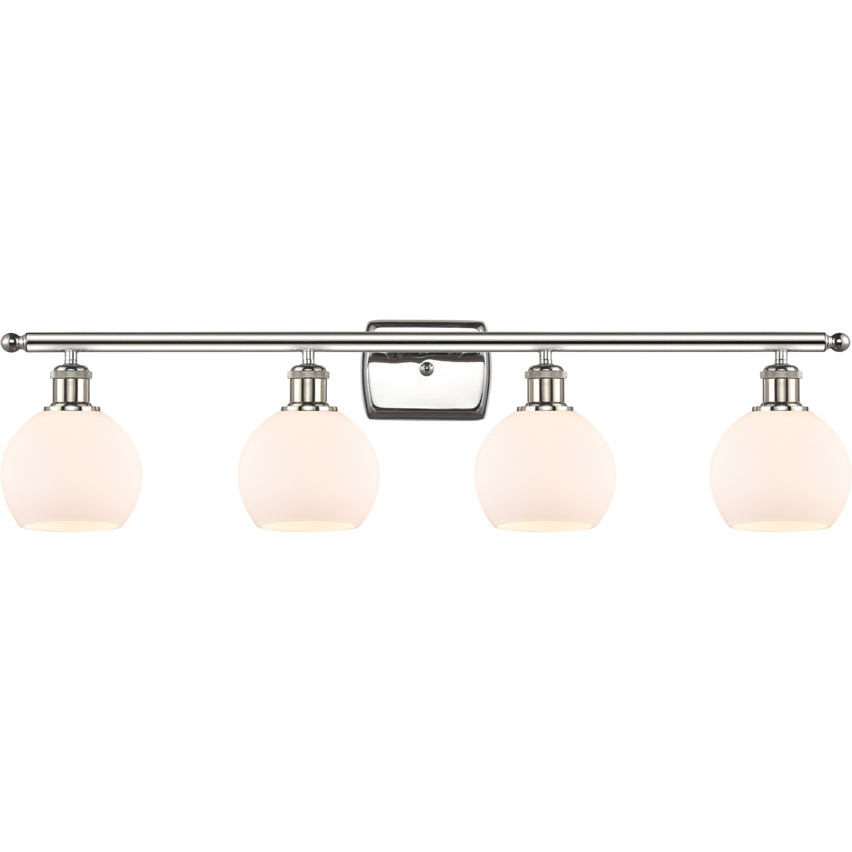 Innovations Lighting 516-4W-PN-G121-6 Ballston Athens 4 Light 36 inch Polished Nickel Bath Vanity Light Wall Light in Matte White Glass
