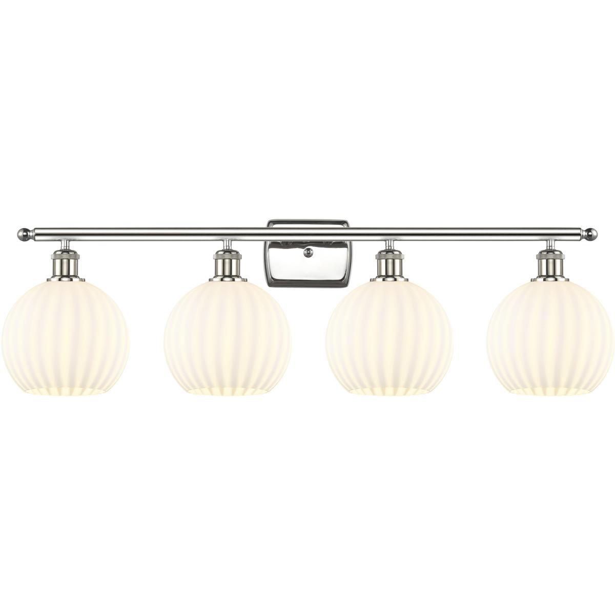 Innovations Lighting White Venetian 38 Inch 4 Light Bath Vanity Light White Venetian - 516-4W-PN-G1217-8WV - Modern Contemporary