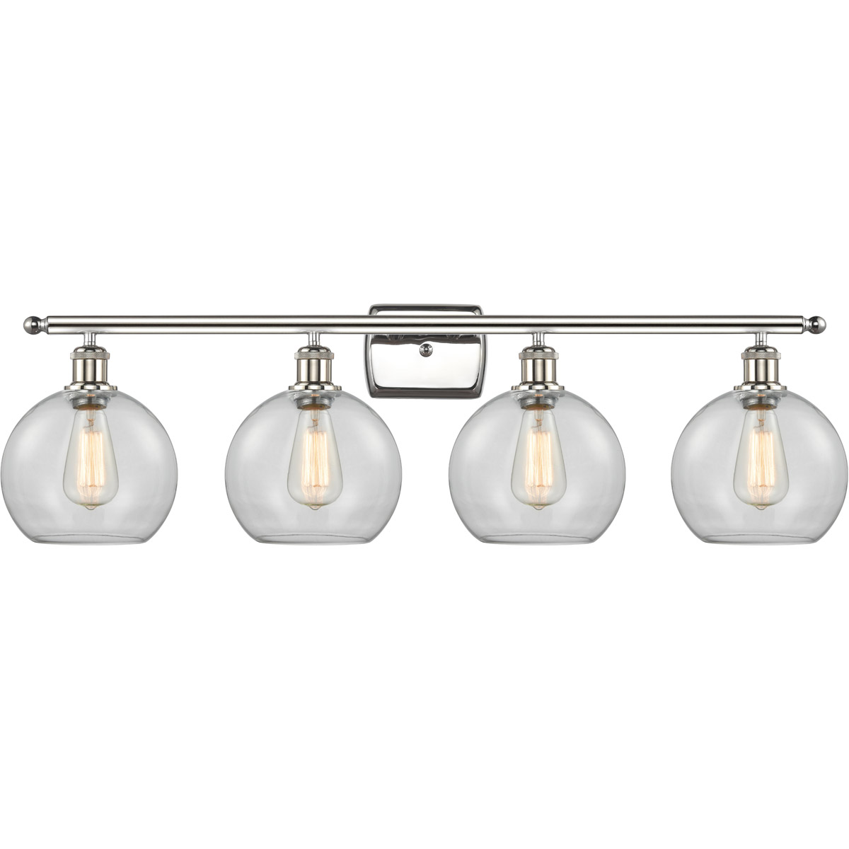 Innovations Lighting 516-4W-PN-G122-8-LED Ballston Athens LED 36 inch Polished Nickel Bath Vanity Light Wall Light in Clear Glass