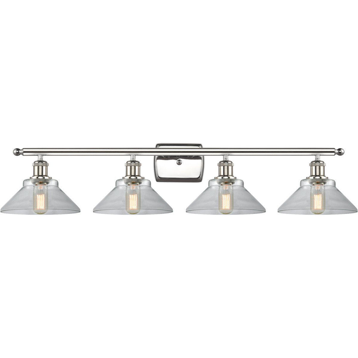 Innovations Lighting 516-4W-PN-G132-LED Ballston Orwell LED 36 inch Polished Nickel Bath Vanity Light Wall Light in Clear Glass, Ballston