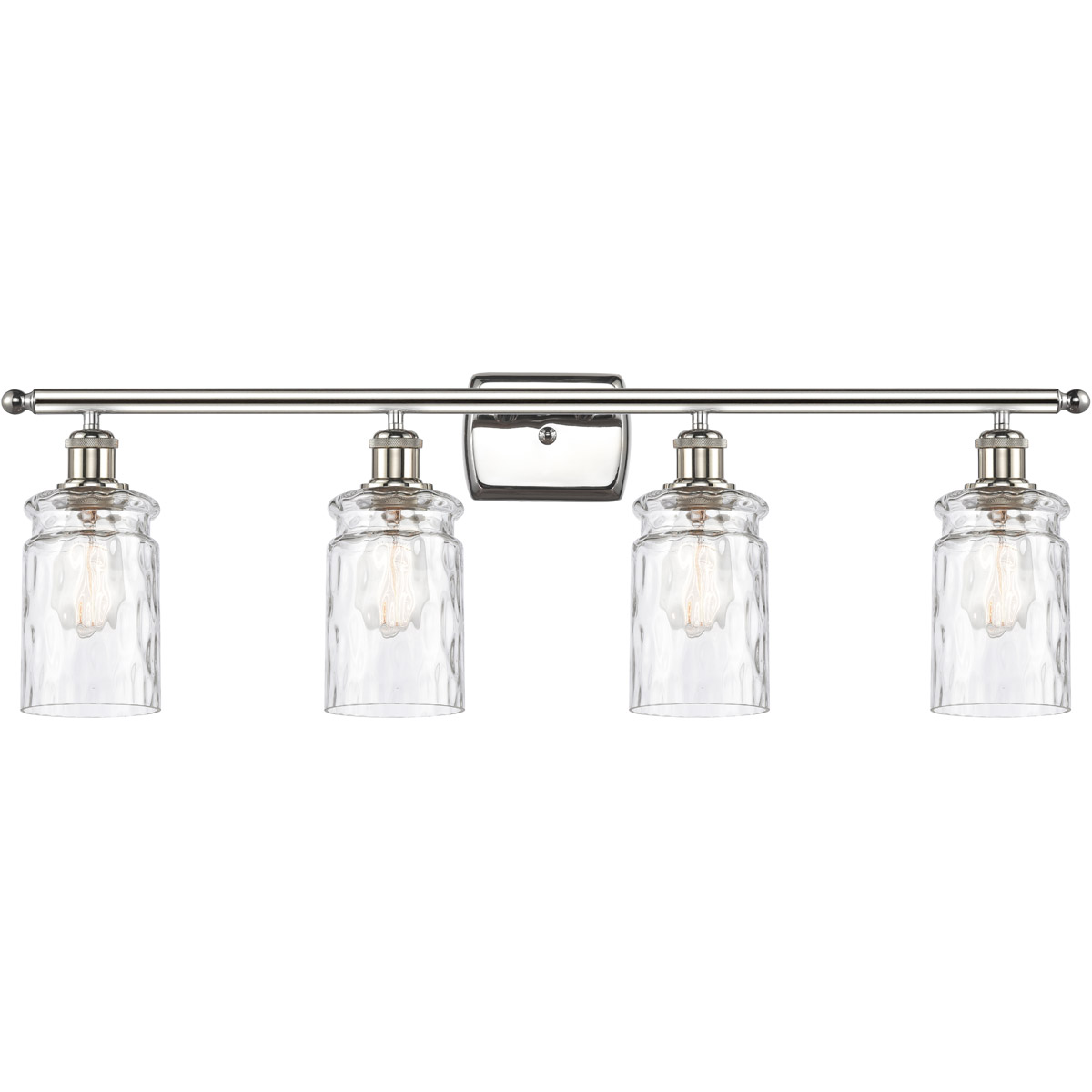 Innovations Lighting 516-4W-PN-G352 Ballston Candor 4 Light 36 inch Polished Nickel Bath Vanity Light Wall Light in Clear Waterglass, Ballston