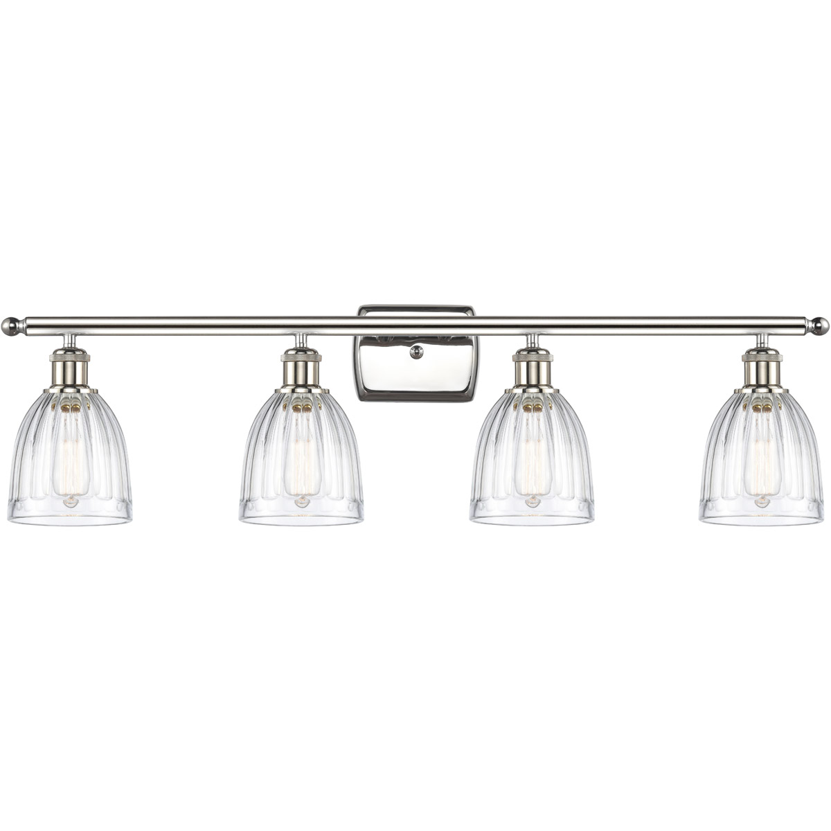 Innovations Lighting 516-4W-PN-G442-LED Ballston Brookfield LED 36 inch Polished Nickel Bath Vanity Light Wall Light in Clear Glass, Ballston