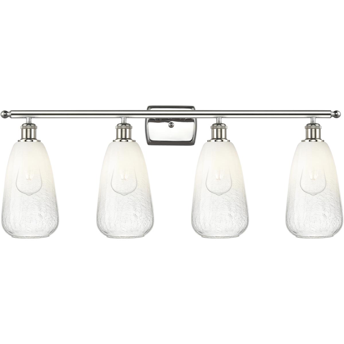 Innovations Lighting 516-4W-PN-G480-6OP Ballston Brookhaven Almond 4 Light 36 inch Polished Nickel Bath Vanity Light Wall Light in Opal Glass