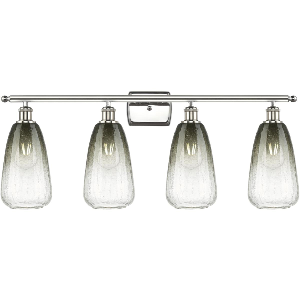 Innovations Lighting 516-4W-PN-G480-6SL Ballston Brookhaven Almond 4 Light 36 inch Polished Nickel Bath Vanity Light Wall Light in Slate Glass